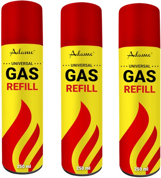 Adamo Aanstekergas / Butaangas Universeel flacon à 250ml - 3 stuks