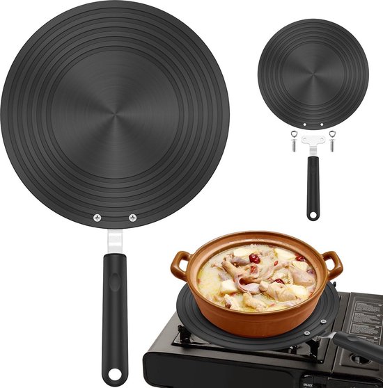 Adapter - Inductie Adapterplaat 24 Cm - Kookplaat Beschermer/Adapter - Warmteverspreiderplaat - Met Handvat - Kachel Diffuser - Voor Bescherming Van Kookgerei