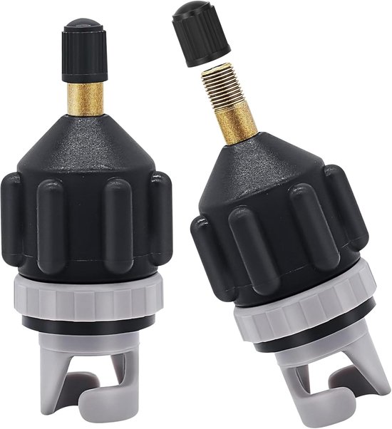 Adapter Kajak Ventiel - Pomp Adapter SUP - Water Sporten - Robuust Nylon Materiaal - 2 stuks - Zwart