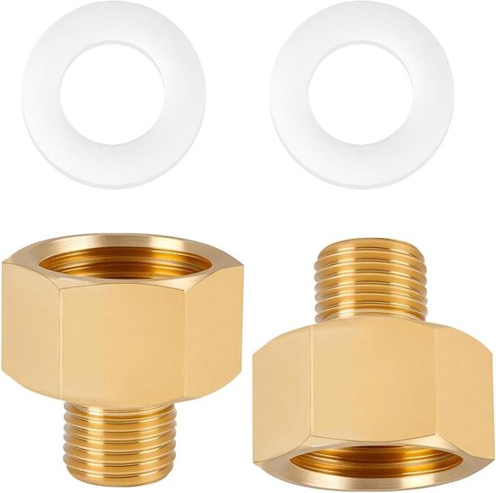Adapter voor gasflessen - Gasfleskoppeling - Aansluiten gasflessen - NST schroefdraad - 20 x 20 x 21 mm - Geel