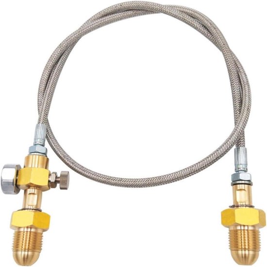 Adapterslang Vulstation - Hogedrukslang - Gas Overbrengen - Explosiebestendig - 90 cm - Zilver