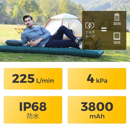 Aerogogo GM2-02, Zelfopblaasbaar matras, Green