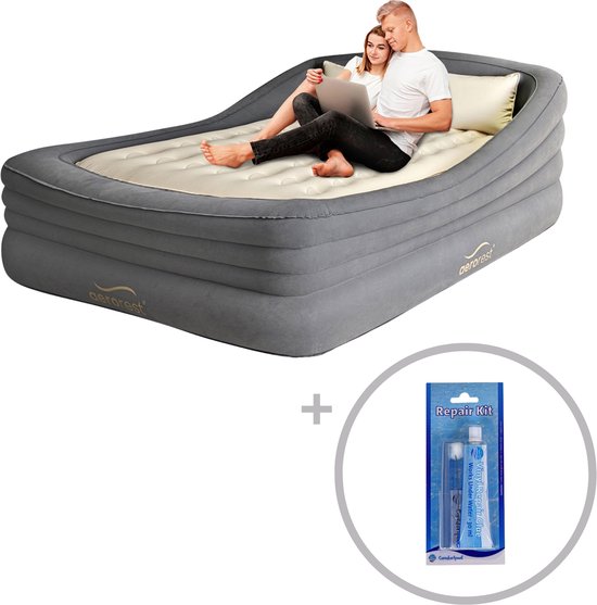 AeroRest Prime Frame 2-persoons luchtbed - Extra lang | 210 cm | Inclusief reparatiekit | Ideaal luchtbed voor langere personen | 2-in-1 luchtbed van Merkloos