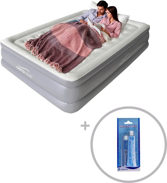 AeroRest Supreme Plush XL 2-persoons luchtbed | 210 x 152 x 46 cm | Inclusief reparatiekit | Extra lang 210 cm | Ideaal voor lange mensen van Merkloos