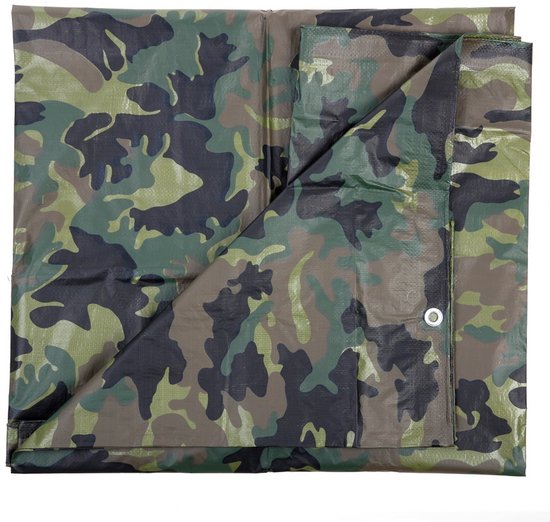 Afdekzeil 3x3m woodland camo van Merkloos