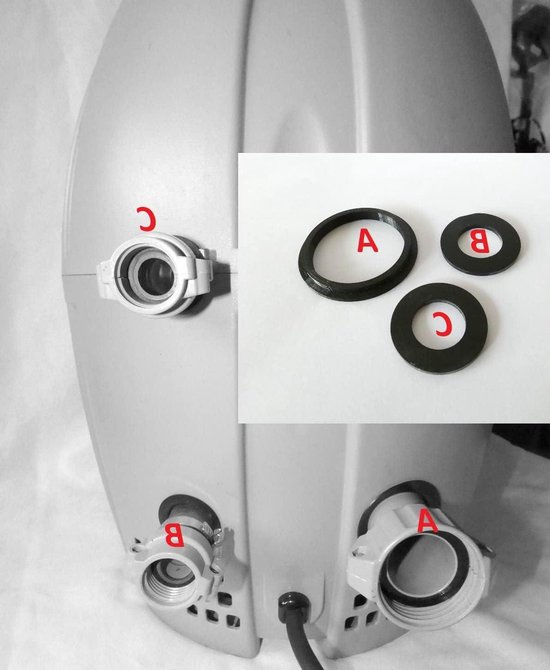 Afdichtingsset Spa - Rubberen O-ringen - Lekkages Repareren - Voor Alle Airjet Modellen - 48 cm Diameter - Zwart