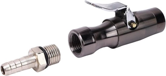 Afsluitbare Luchtdoorn - Bandenpomp Aansluiting - Banden Oppompen - 300 PSI Hoge Druk - 1/4 inch NPT - Zwart van Merkloos