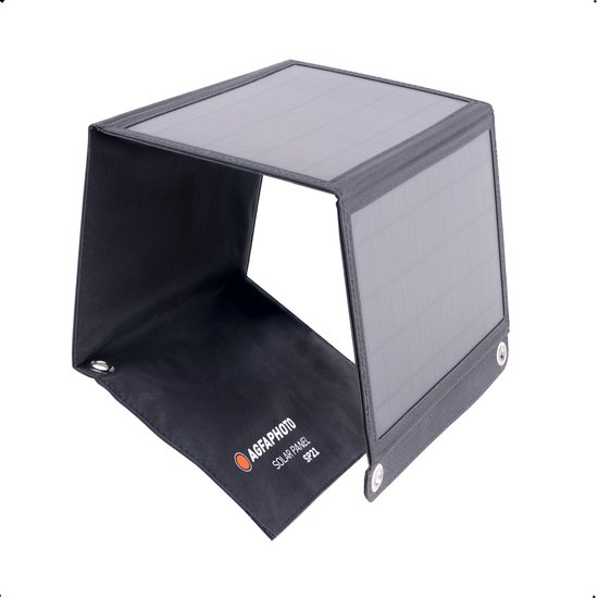 AgfaPhoto Solar Panel SP 21 - Opvouwbaar Zonnepaneel - Solar Panel - Camping Zonnepaneel - Portable Oplader - Draagbare zonnepaneel - 21 W - 1x DC 1x USB Output van AgfaPhoto