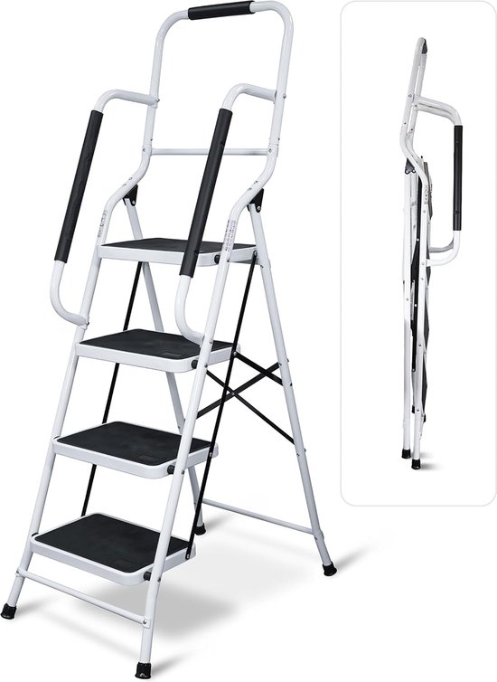 Aidapt opstapkruk met leuning- 4 treden seniorentrap van AIDAPT