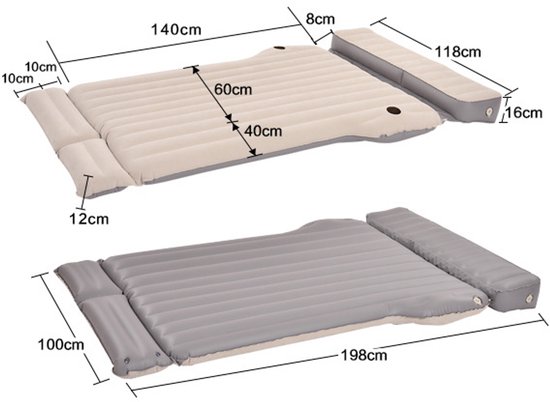 AIM Luchtmatras Tesla Model 3/Y Topfit Opblaasbare Luchtmatras voor Auto, Camping Luchtbed, Draagbare Reizen, Auto Slapen Bed Pad, Thuis Luchtbank, Outdoor Mat voor Tesla (2025) van AIM