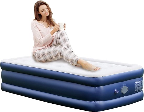 Air Bed for 1 Person, Self-Inflating Air Mattress for 1 Person, Air Bed with Built-in Electric Pump, Single Air Mattress with Portable Battery Air Pump for Camping, 190 x 99 x 43 cm van Intex