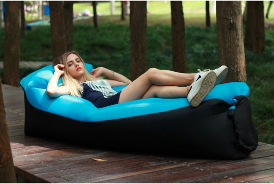 Air Lounger Airlounge - lucht zitzak 180x70x52cm - blauw - waterafstotend
