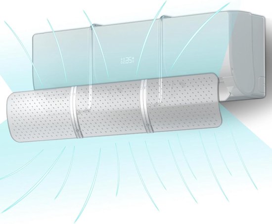 Airco Deflector - Wand Windscherm - Comfort Verhogend - 180 Graden Verstelbaar - 90 x 18 cm - Transparant