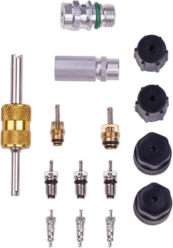 Airco Ventielkern Kit - Reparatieset Airconditioning - Auto Airco Onderhoud - Robuust Koper Aluminium
