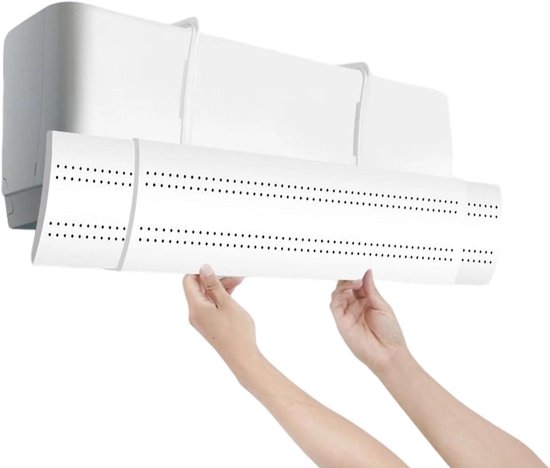Airco Winddeflector - Windscherm Set - Luchtstroom Beheersen - Gereedschapsvrij Installeren - 72x110x19cm - Wit