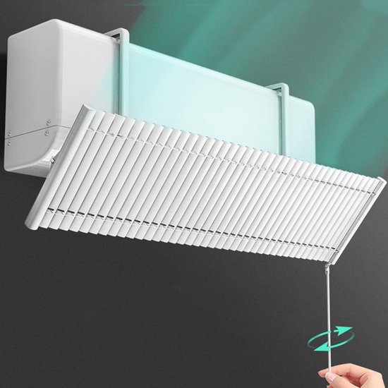 Airco Windscherm - Verstelbare Deflector - Comfortabele Luchtstroom - Zelfnivellerend - Universele Pasvorm - Wit