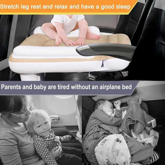 Airplane Bed For Toddlers Baby Travel Essentials, JanTeelGO Portable Inflatable Bed Children (NO PUMP) - Airplane Bed for Kids Fit Most Seats for Flight, Car van Merkloos