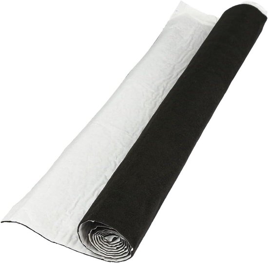 Akoestisch Tapijt - Bekledingsstof Geluidsisolatie - Geluidsverbetering Ruimte - Zelfklevende Ondersteuning - 70 x 140 cm - Zwart