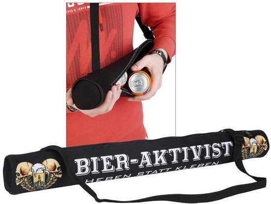 Alkohol & Party Tas voor blikjes - Heben statt kleben Unisex Koeltas - zwart - Standard van Merkloos