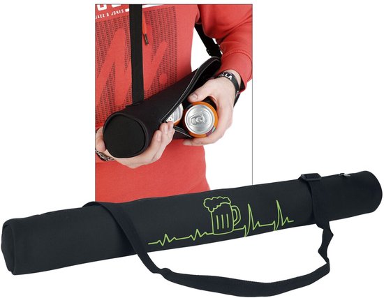 Alkohol & Party Tas voor blikjes met print Koeltas zwart Polyester - van Sportandem.