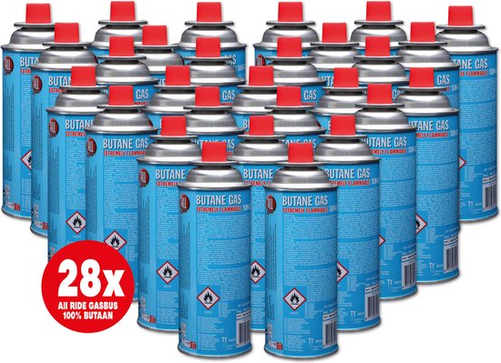 All Ride butaan gasbussen met Bajonet aansluiting – 28 Stuks - Voordeelverpakking van All Ride