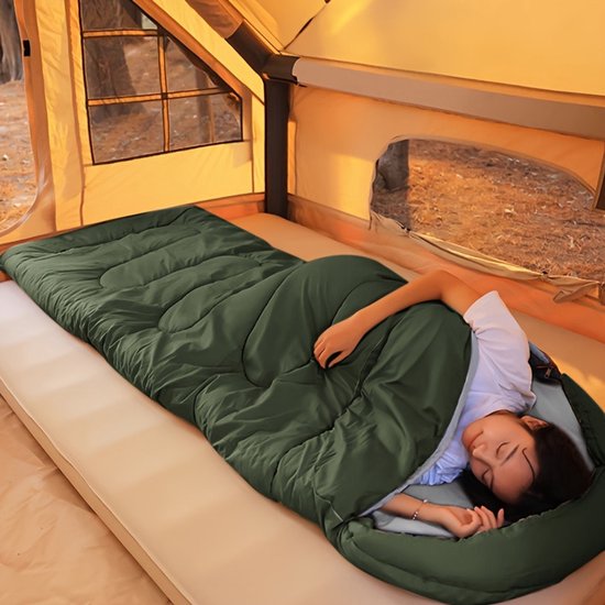 All-Season Draagbare Slaapzak – Lichtgewicht Enkelpersoons Camping Slaapzak met Ritssluiting – Voor Kamperen, Wandelen & Bergbeklimmen van Merkloos