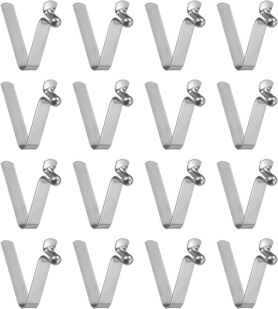 Allecta - Clips met veren voor kajakpeddels - 16 stuks - Telescoopstang - V-vorm - Verenstaal - Tent Camping Parasol van Merkloos