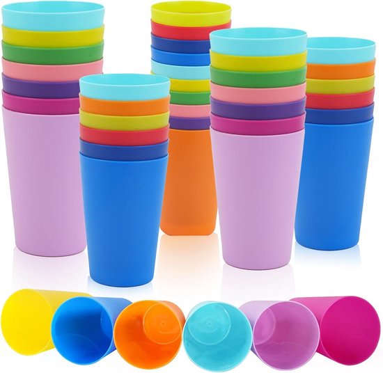 Allecta - Herbruikbare plastic bekers - 260 ml - Kinderen - Buiten - Picknick - Camping