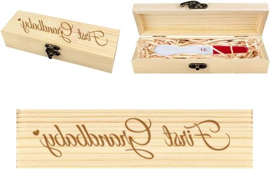 Allecta - Houten Herinneringsdoos voor Zwangerschapstests en Aankondigingscadeau - Eerste Kleinkind Surprise van Allecta