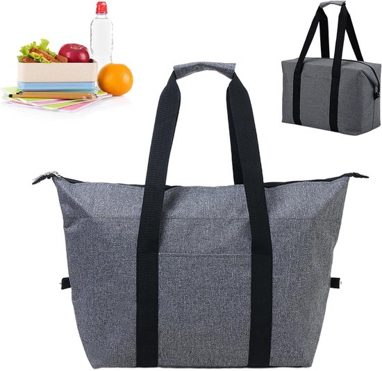 Allecta - Opvouwbare zachte koeltas voor lunch en picknick - Geïsoleerd en draagbaar - Grote capaciteit - Geschikt voor werk, school en strand van Merkloos