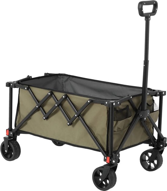 Allecto - Bolderkar - Opvouwbaar - Terreinwielen - Zwaar - Gereedschapswagen - Tuin - Groen - Grote capaciteit - Handig - Multifunctioneel. van Merkloos