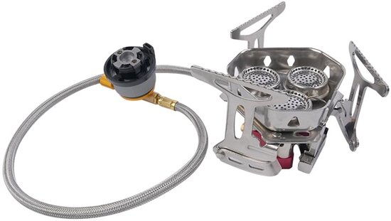 Allecto - Camping Gasfornuis - Draagbaar Kooktoestel - Opvouwbaar en Lichtgewicht - 6800W Gasbrander - Perfect voor Kamperen en Vissen - Ideaal voo...