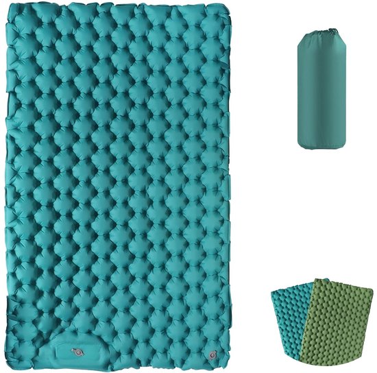 Allecto - Camping Sleeping Mat - Zelfopblazend - Comfortabel en dik - Dubbel formaat - Ideaal voor tent en hiking - Geschikt voor volwassenen - Inc... van Merkloos