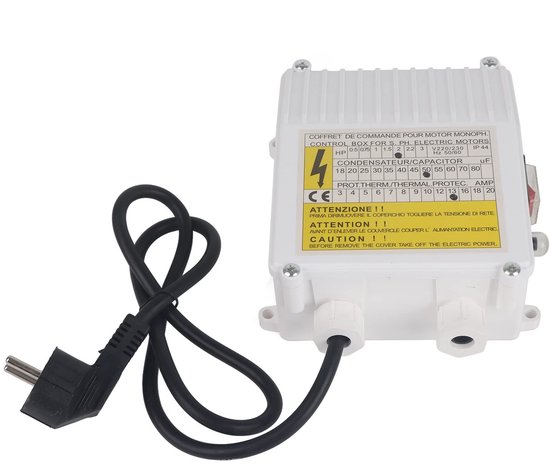 Allecto - Control Box met Thermische Schakelaar - 1500W EU Plug voor Waterpompen