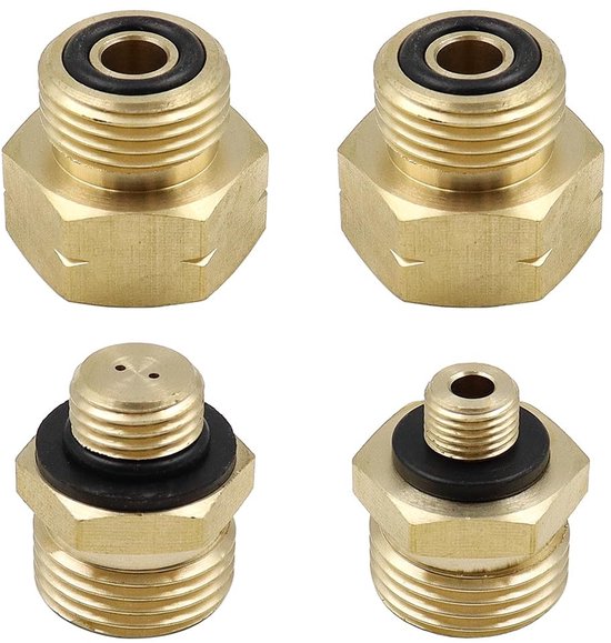 Allecto - Gas Cartridge Adapter - Gas Cylinder Adapter Set - Compact en gebruiksvriendelijk - 4-delige set - Verbinding met EU gasflessen - Geschik...