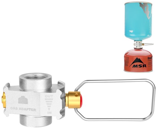 Allecto - Gas Tank Refill Adapter - Draagbare Outdoor Oplading - Multifunctionele Camping Uitlaatklep - Zilver - Luchtdruk Valve - Geschikt voor Ga...