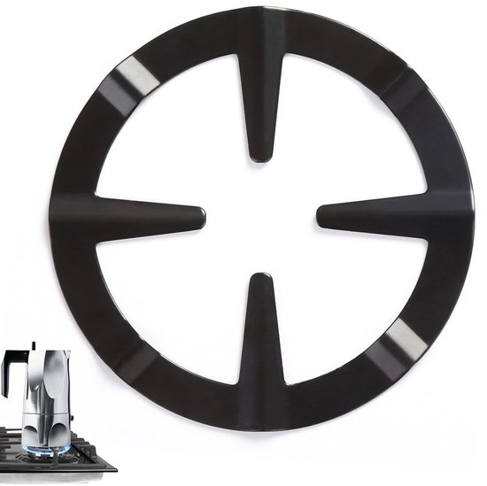 Allecto - Gietijzeren Gasfornuis - Gas Ring Reducer - Stabiliteit voor kleine pannen - Zwart - Kookplaat Verkleiner - Geschikt voor Espressomachine...