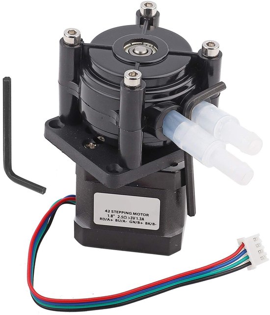 Allecto - Hose Pump - Dosingpomp - Stapsgewijze motor - Zwart - Laboratorium - 400 ml/min - Geschikt voor diverse toepassingen - Compact model van Merkloos