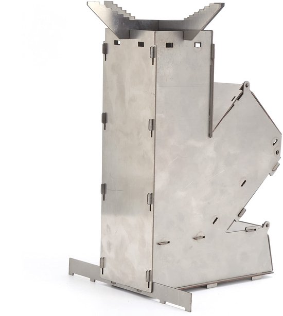 Allecto - Houtkachel - Draagbaar - Kamperen - Outdoor - Vissen - Rocket Stove - Brede Toepassing - Bruin - Compact - Geschikt voor Buitenactiviteit... van Merkloos