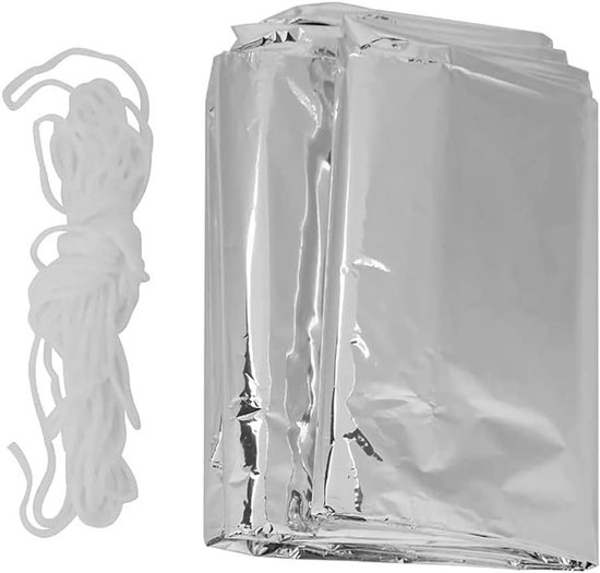 Allecto - Nood Bivakmuts - Waterdicht - Twee Personen - Thermische Schuilplaats - Wandelen Kamperen - Mylar - Survivaltent - Geschikt voor Outdoor Activiteiten - Zilverkleurig - Draagbare Noodtent - 2-Persoons. van Allecto