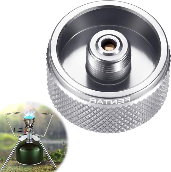 Allecto Plus - Afstandhouder-adapter voor campingkooktoestellen - Geschikt voor klein gaspatronen - Adapter voor standaard schroefgasopslag - Met 7/16"-28 UNEF-2A schroefdraad - Voor SOTO en MSR gasfornuis
