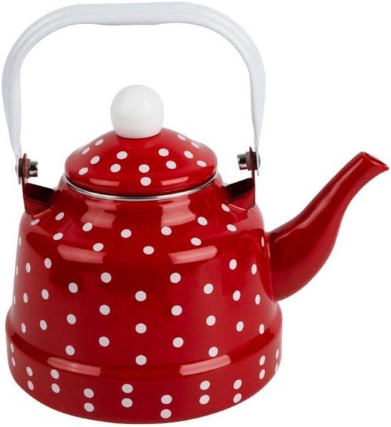 Allecto Plus - Emaille waterketel vintage design voor thuis en camping - 1.1L