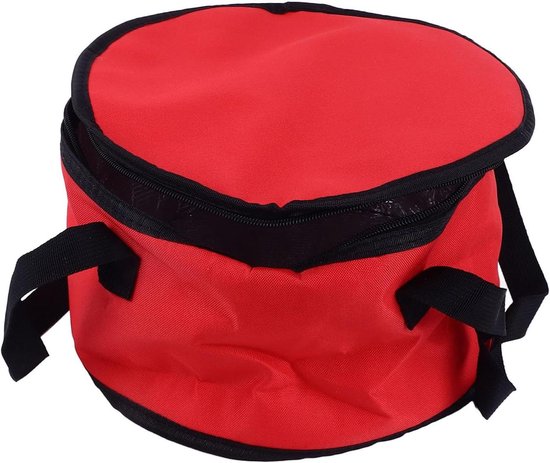 Allecto Plus - Lunchtas Geïsoleerde Thermische Voedseldrager - Ronde Braadpan Koeltas voor Warm of Koud Eten - Rood - Draagtas met Isolatie - Ideaal voor onderweg van Allecto Plus