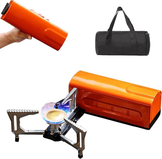 Allecto Plus - Opvouwbaar campingfornuis 2200W draagbaar gasfornuis voor kamperen, picknick, wandelen - Ideale butaankachel voor thuis en op reis