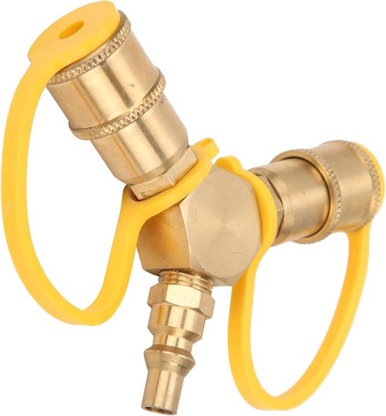 Allecto Plus - Propane 3 Spout Splitter Adapter voor RV - Makkelijk te Installeren - Koperen Quick Coupling - Geschikt voor BBQ en Gasfornuis - 1/4 inch NPT Standaarddraad.
