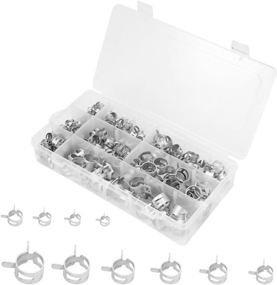 Allecto Plus - Slangklemmen set van 120 roestvrijstalen buisklemmen - Assortiment 6/7/8/9/10/12/13/14/15/16 mm - Verstelbare slangklemmen voor waterleiding, tuin en zwembad van Allecto Plus