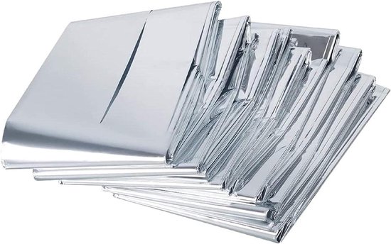 Allecto Plus - Thermische Nooddekens 5 Stuks - Overleving Reflecterende EHBO-foliedeken - 140 cm x 210 cm - Slaapzak voor Buiten Kamperen Wandelen van Merkloos