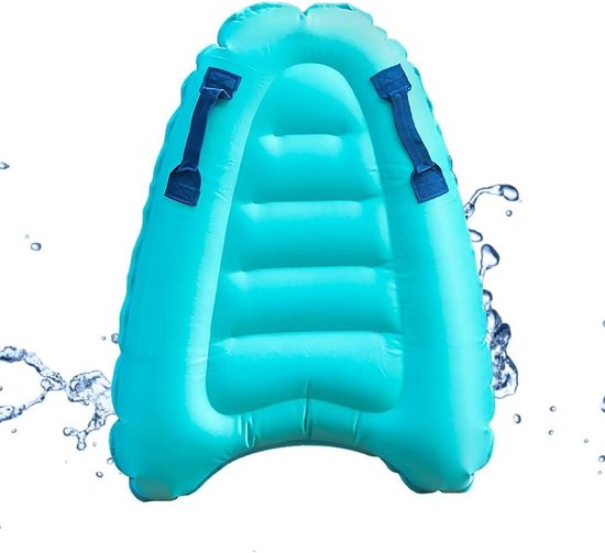 Allecto Premium - Opblaasbaar Bodyboard met Handvatten voor Kinderen - Blauw - Strand Zwembad Zomer Watersport van Merkloos