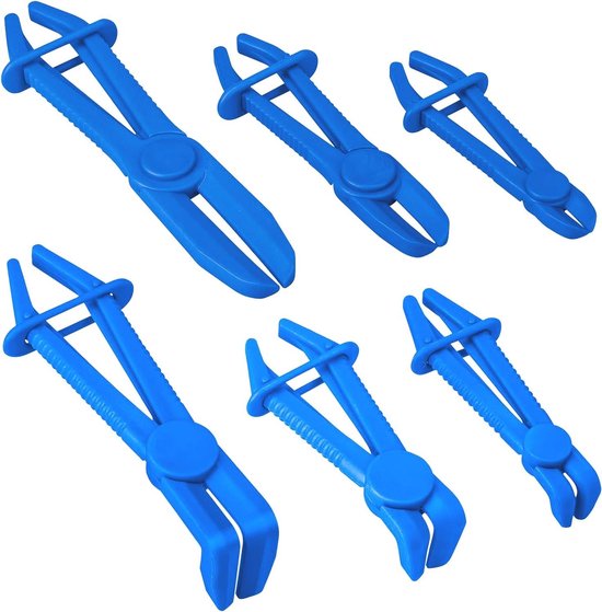 Allecto Premium - Sets van 6 slangklem tangen in 3 maten voor brandstofslangen, koelslangen en remleidingen - blauw van Allecto