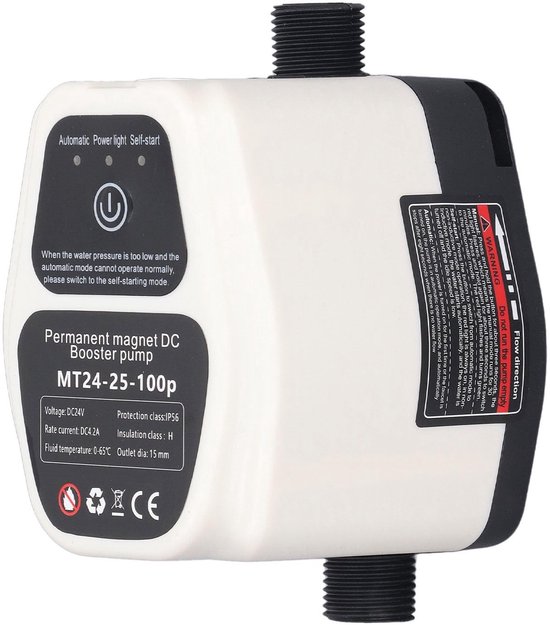 Allecto - Water Heater Booster Pomp - 100W - Automatische energiebesparing - Geschikt voor badkamer - Efficiënte pomp - 25L capaciteit - Verbeterde... van Merkloos